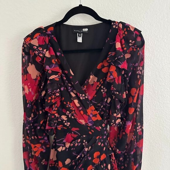 Slate & Willow Floral Midi Wrap Dress - Picture 6 of 9